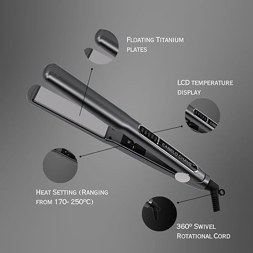 Cabelo Chave Pro-Liss Hair Straightening Iron l Professional Titanium Straightener For Smooth, Frizz-Free Hair