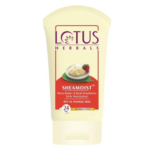 Lotus Herbal Shea Butter and Real Strawberry Moisturiser, body moisturiser, creamy texture