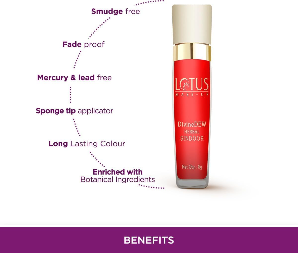 Lotus Make-Up Divine Dew Herbal Sindoor, sindoor, Love Drop shade