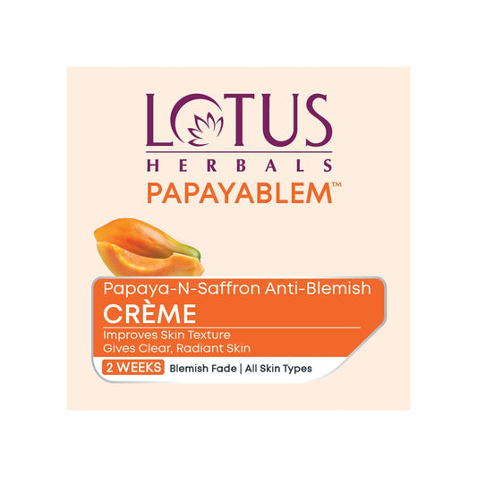 Lotus Herbals Papaya Blem Papaya-n-Saffron Anti-Blemish Cream, face cream, creamy texture