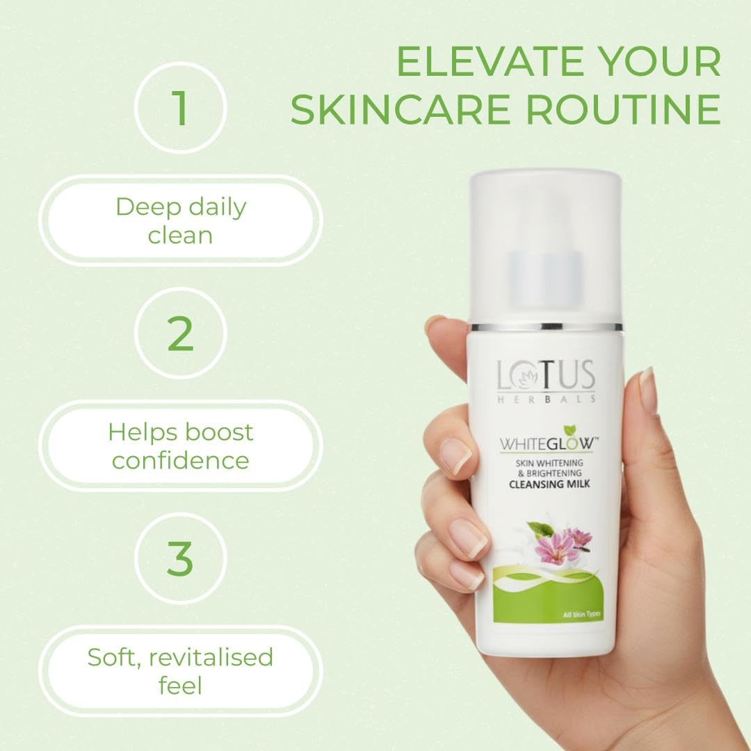 Lotus Whiteglow Cleansing Milk, cleansing milk, milky texture