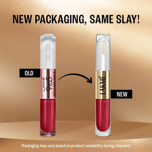 Lakme 9 to 5 Matte to Glass 2-in-1 Liquid Lipstick ï¿½ Rose|7.6 ml|MRP 650