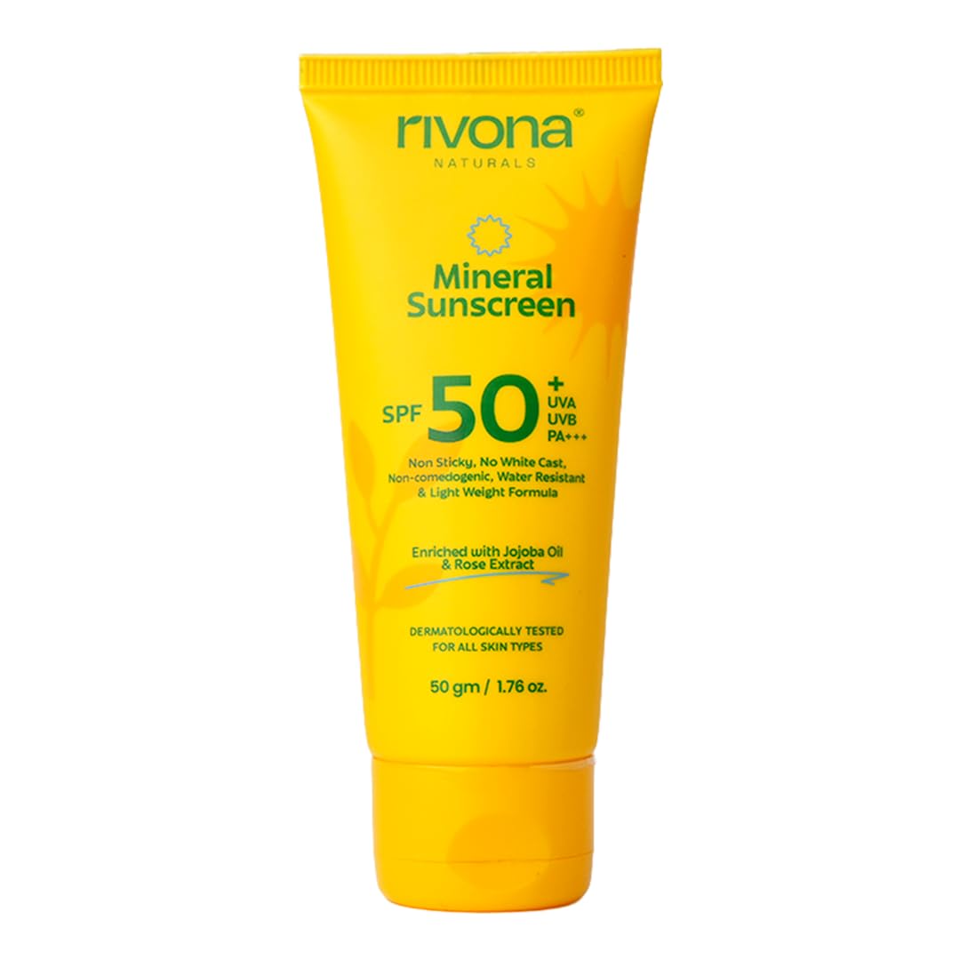 Rivona Mineral Sunscreen SPF 50, broad spectrum sun protection, daily sunscreen skincare