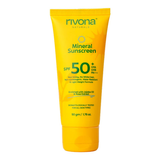 Rivona Mineral Sunscreen SPF 50, broad spectrum sun protection, daily sunscreen skincare