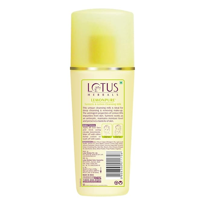 Lotus Herbals Lemonpure Turmeric And Lemon Cleansing Milk, cleansing milk, milky texture