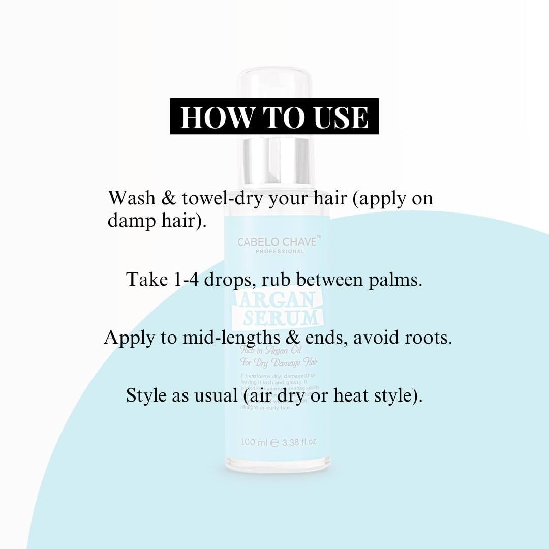Cabelo Chave Argan Serum For Frizz Control & Shiny Hair 100ml
