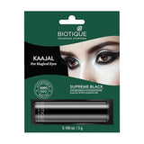 Almond Kajal Ayurvedic eyeliner enriched with sesame oil, almond oil, eclipta alba, Indian gooseberry, and berberis extracts.