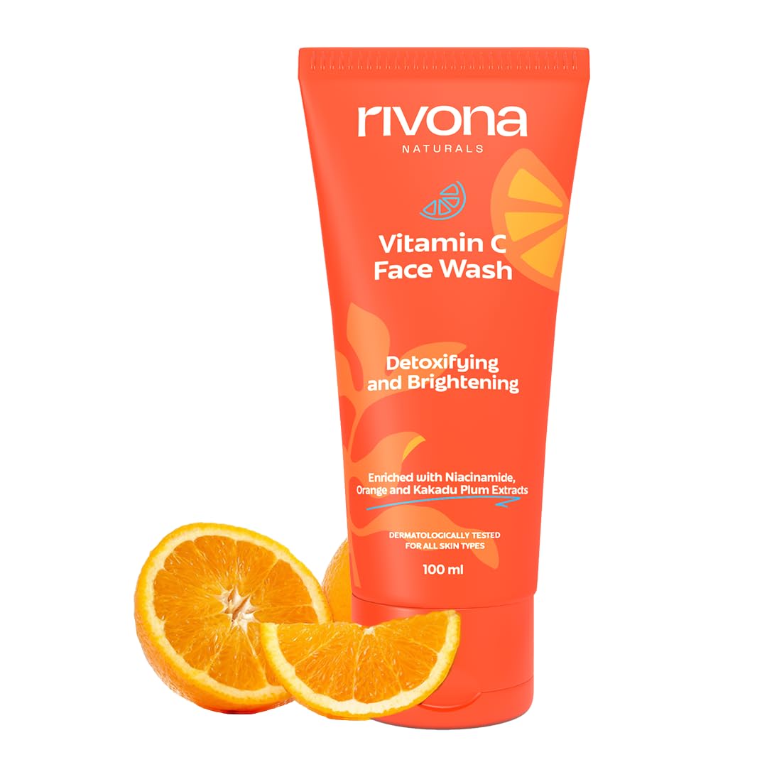 Rivona Vitamin C Face Wash, brightening face cleanser, glow skincare wash, daily cleansing