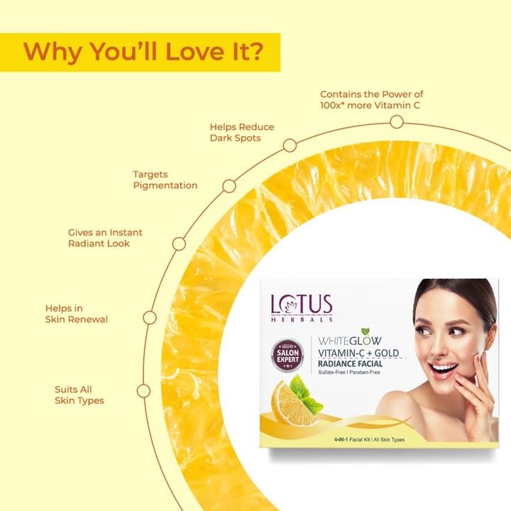 Lotus Herbals WhiteGlow Vitamin-C Single Facial Kit, facial kit, vitamin C-based
