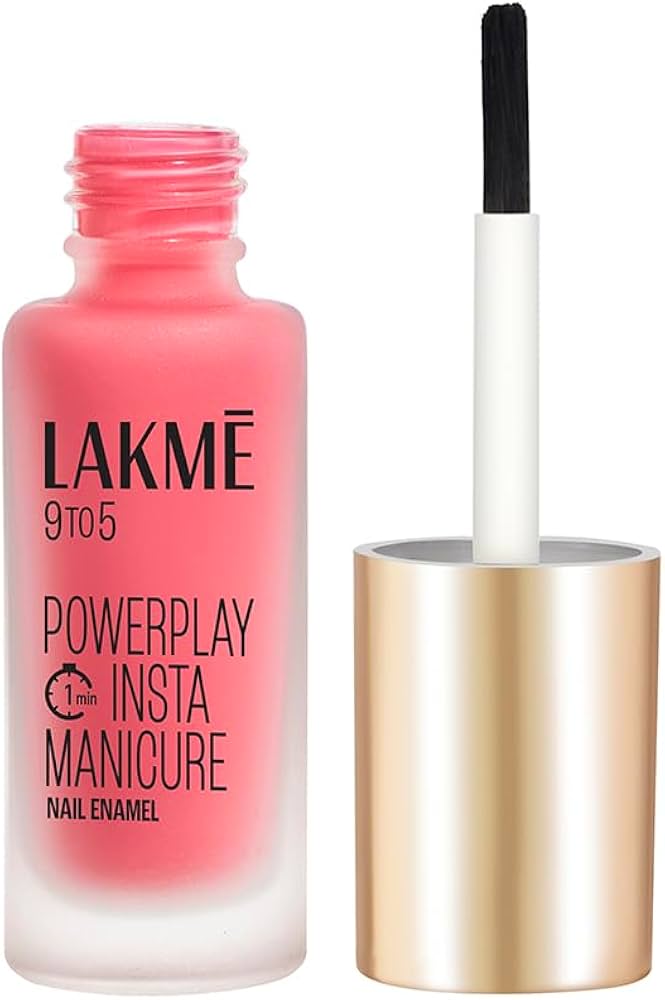 Lakmï¿½ 9to5 Powerplay Insta-Manicure Nail Enamel ï¿½ Pink Glow|6 ml|MRP 250