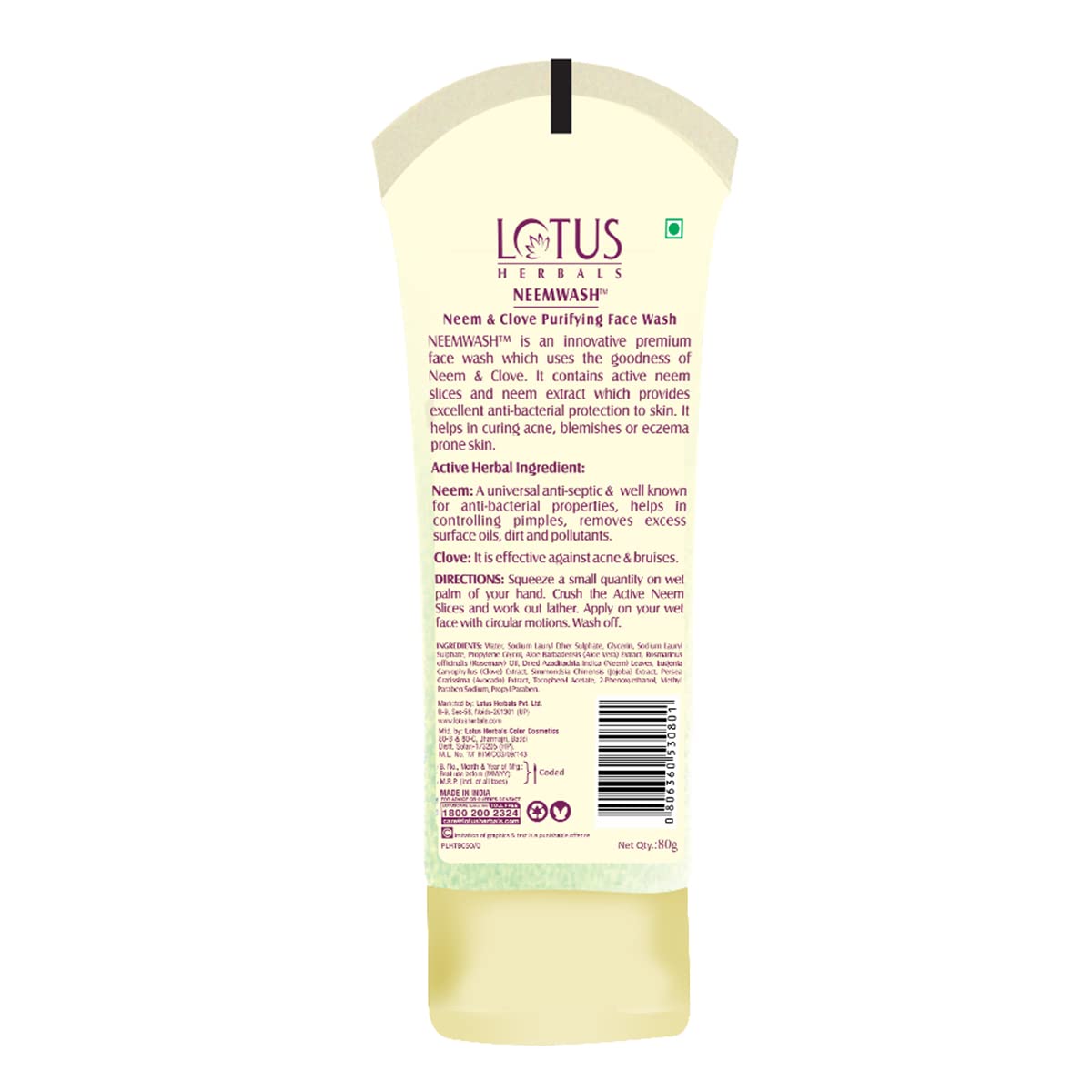 Lotus Herbals Neemwash Neem & Clove Face Wash, face wash, gel texture
