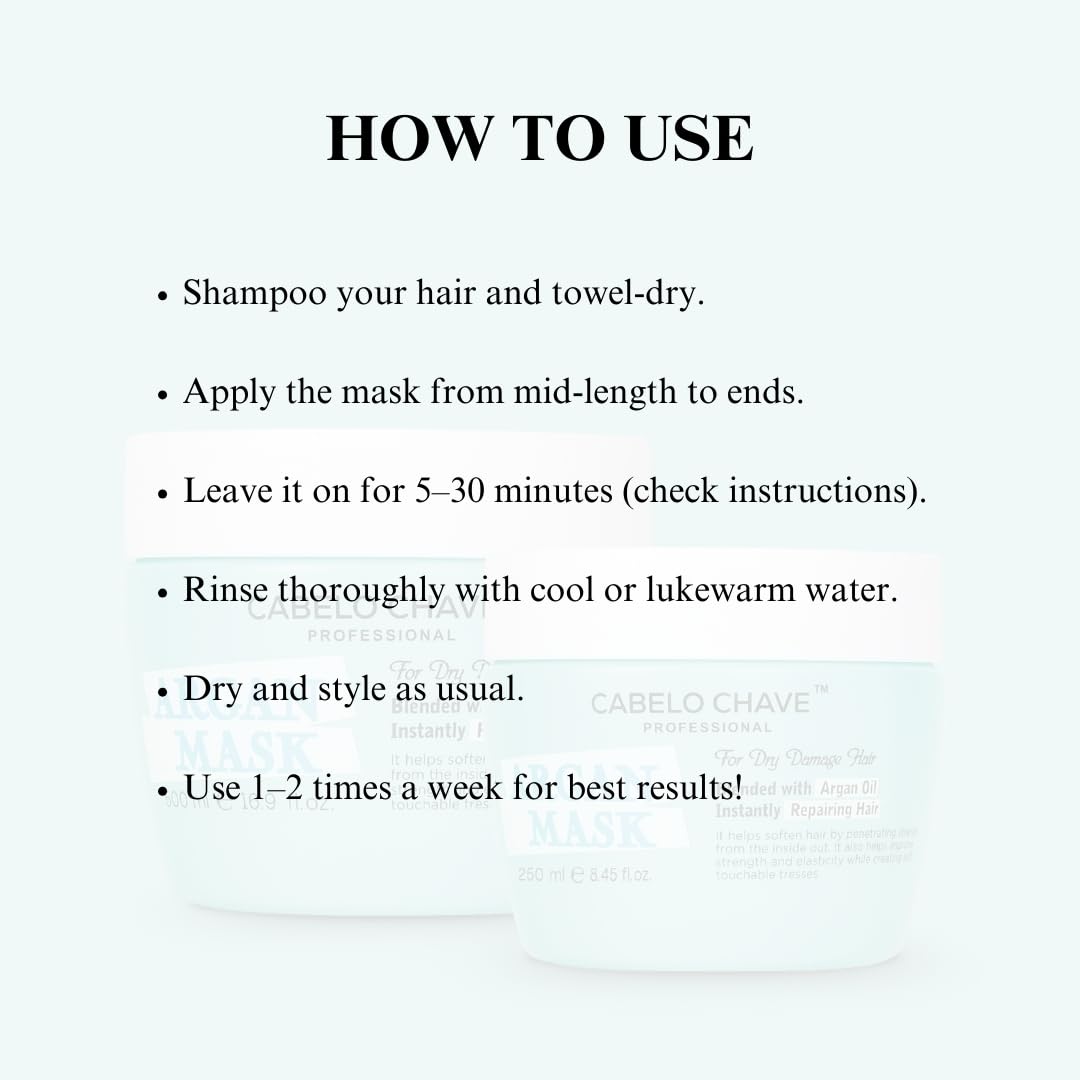 Cabelo Chave Argan Hair Mask For Nourished & Smooth Hair 250ml