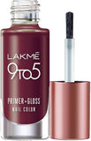 Lakme 9 to 5 Primer + Gloss Nail Color ï¿½ Mulberry Bush|6 ml|MRP 260