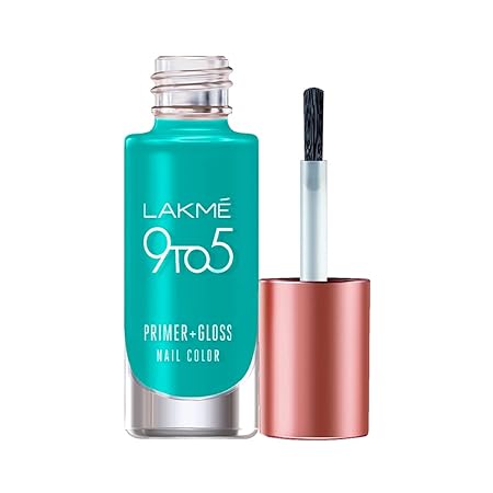 Lakm? 9to5 Primer + Gloss Nail Color - Turquoise Wave|6 ml|MRP 240