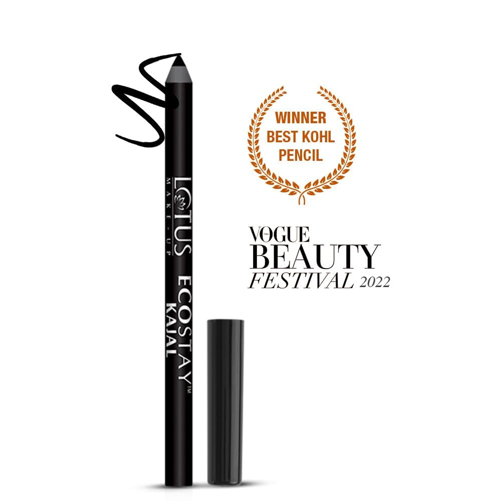 Lotus Make-Up Ecostay Longlasting Kajal, kajal pencil, black shade