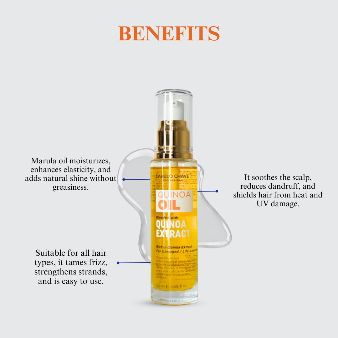 Cabelo Chave Quinoa Hair Oil l Repair, Strength & Nourish Damaged Hair 50ml