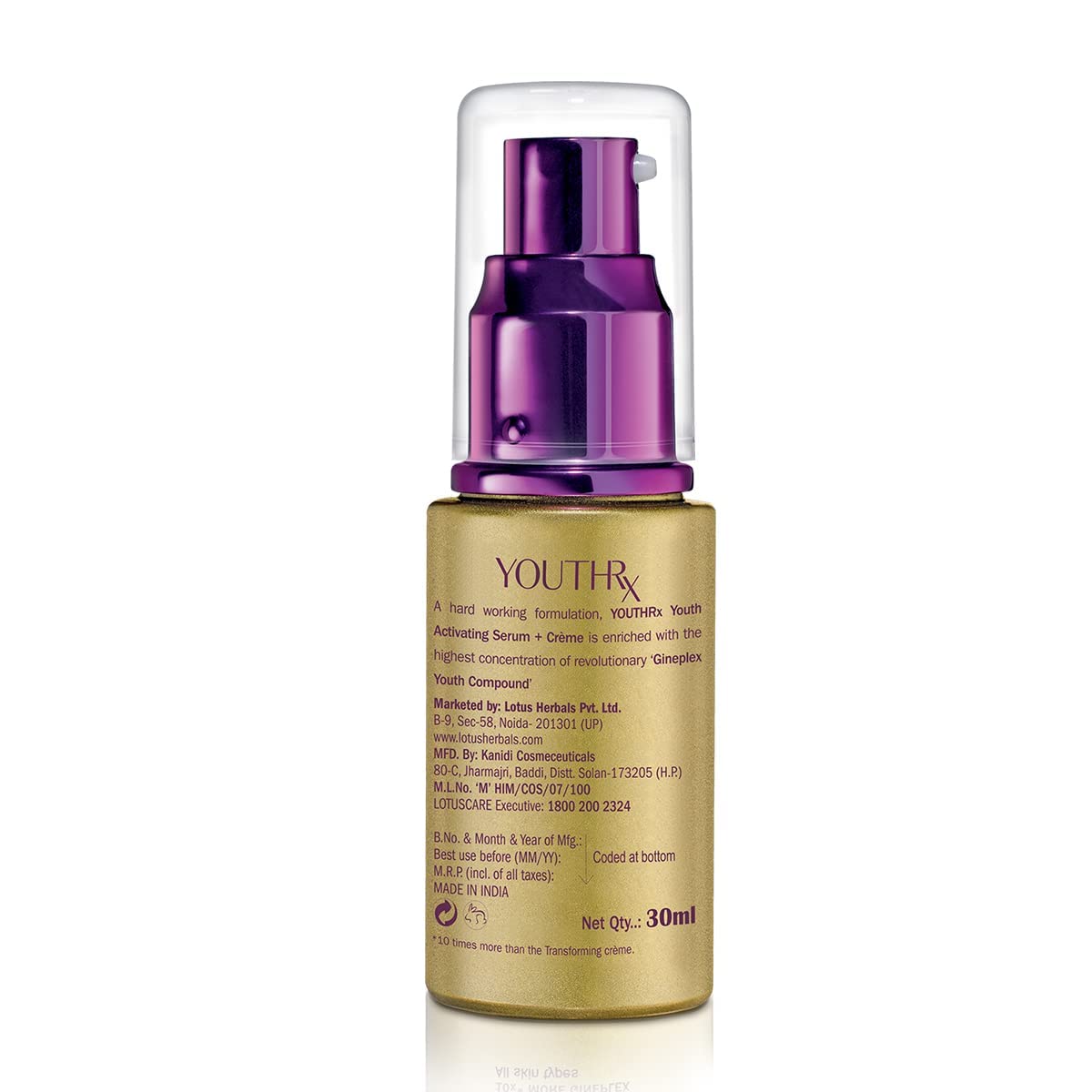 Lotus Herbals YouthRx Youth Activating Serum + Cream, skincare duo, serum and cream