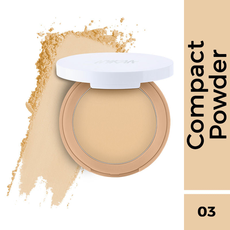 Nykaa All Day Matte 12Hr Oil Control Face Compact Powder With SPF 15 PA ++ - Beige 03|8 gms|MRP 269