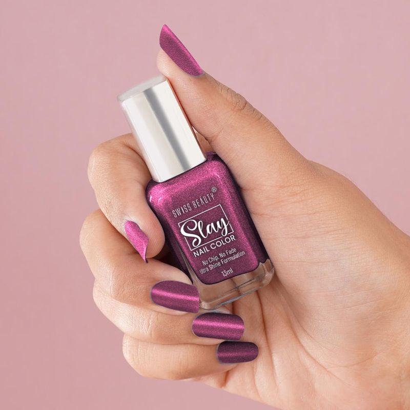 Swiss Beauty Slay Nail Colour 53 Wine|13 ml|MRP 129