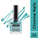 Nykaa Mirror Chrome Long Lasting Nail Enamel - Lunar Green River 162|9 ml|MRP 249