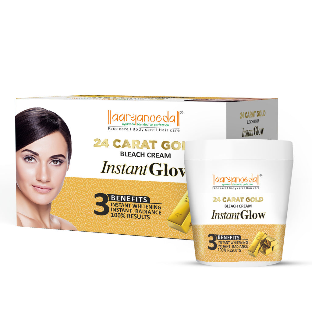 Aaryanveda 24 Carat Gold Bleach Cream For All Skin Types|250 gms|MRP 270
