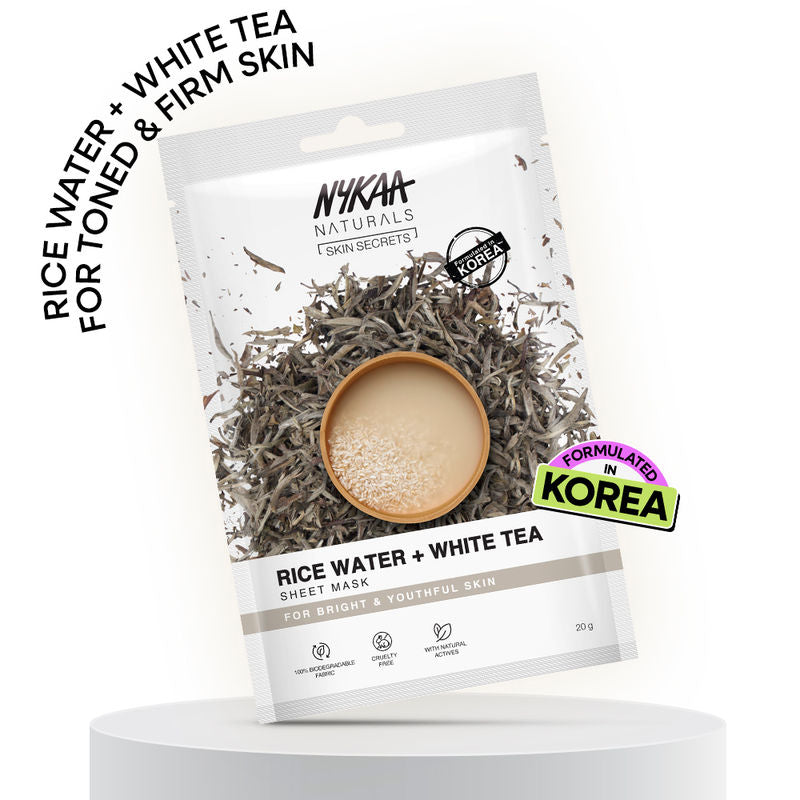 Nykaa Rice Water + White Tea Sheet Mask|20 ml|MRP 100