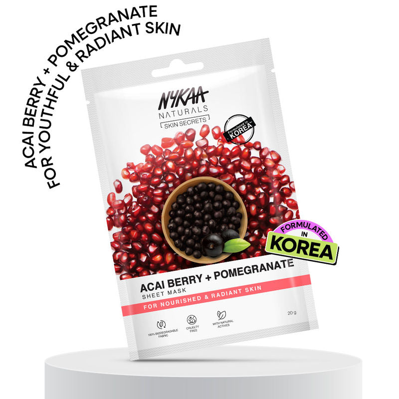 Nykaa Acai Berry + Pomegranate Sheet Mask|20 ml|MRP 100