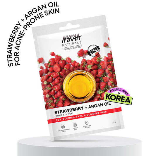 Nykaa Strawberry + Argan Oil Sheet Mask|20 ml|MRP 100