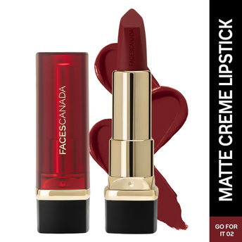 Faces Canada Comfy Matte Cr�me Lipstick � Go For It 02|4.2 gms|MRP 329