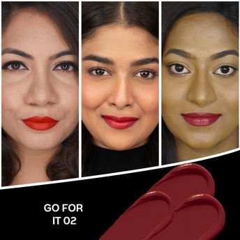Faces Canada Comfy Matte Cr�me Lipstick � Go For It 02|4.2 gms|MRP 329