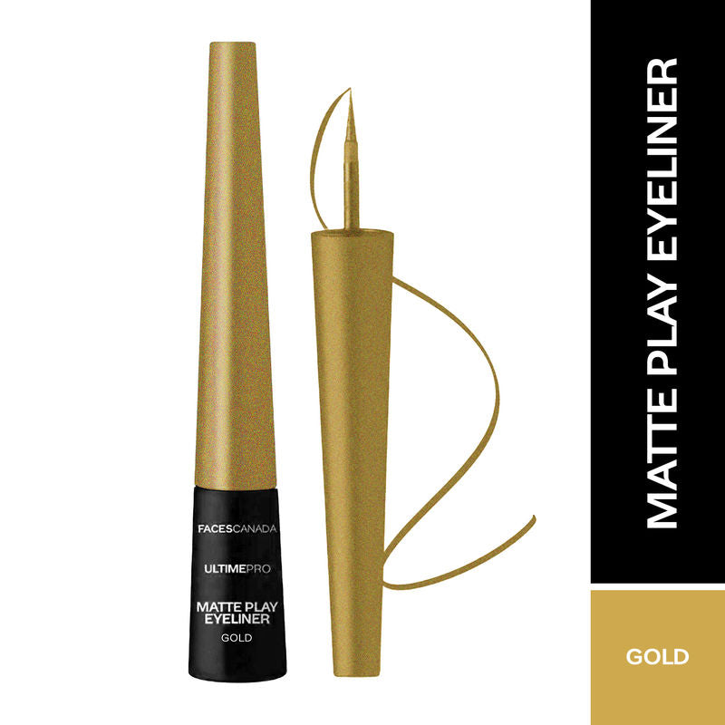 Faces Canada Ultime Pro Matte Play Eyeliner - Gold|2.5 ml|MRP 699