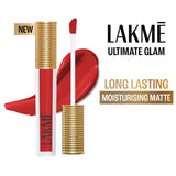 Lakm? Ultimate Glam Matte Liquid Lipstick - Red Revival|4.2 ml|MRP 450