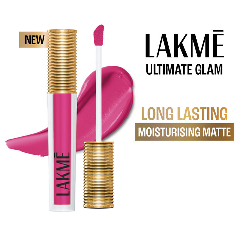 Lakm? Ultimate Glam Matte Liquid Lipstick - Pink Prom|4.2 ml|MRP 450