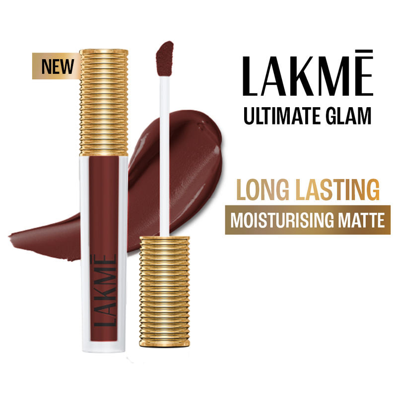 Lakm? Ultimate Glam Matte Liquid Lipstick - Brown Espresso|4.2 ml|MRP 450