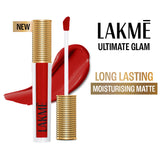 Lakm? Ultimate Glam Matte Liquid Lipstick - Red Velvet|4.2 ml|MRP 450