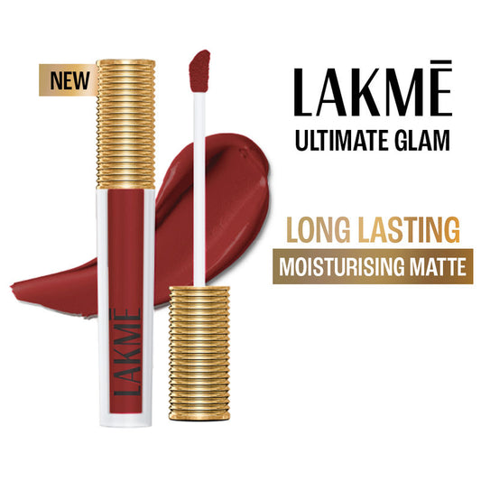 Lakm? Ultimate Glam Matte Liquid Lipstick - Crimson Rose|4.2 ml|MRP 450