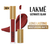 Lakm? Ultimate Glam Matte Liquid Lipstick - Crimson Rose|4.2 ml|MRP 450