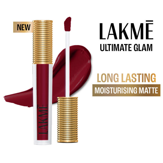 Lakm? Ultimate Glam Matte Liquid Lipstick - Red Wine|4.2 ml|MRP 450