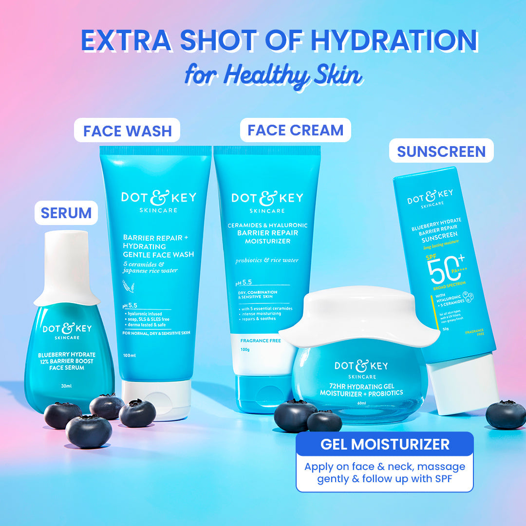 Dot & Key 72HR Hydrating Gel, long lasting hydration care, probiotic infused moisturizer, lightweight gel cream