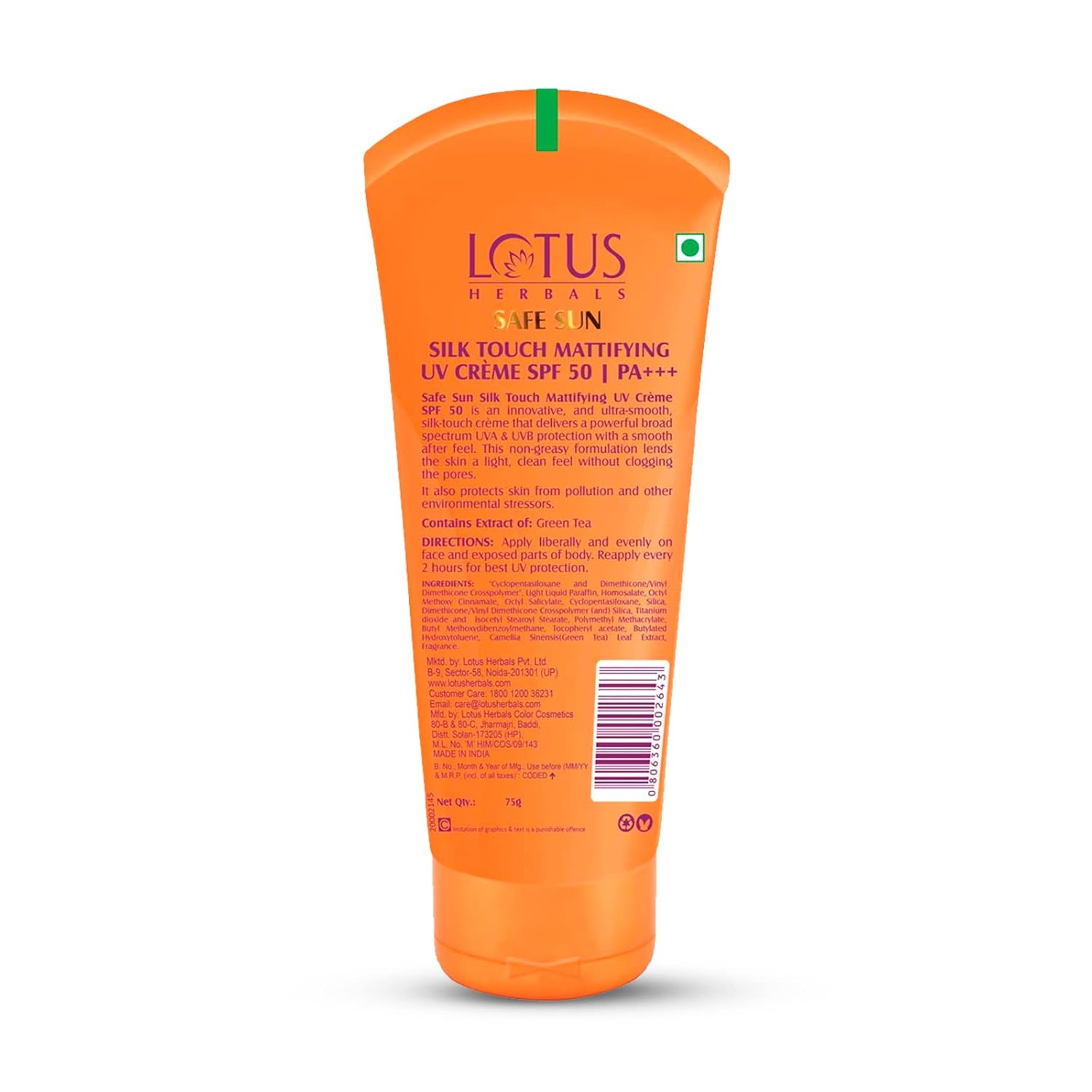 Lotus Herbals Safe Sun Silk Touch Mattifying UV Creme, sunscreen cream, matte finish, SPF 50