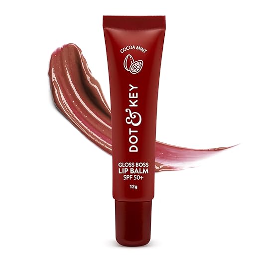 Dot & Key Gloss Boss Cocoa Mint Lip Balm, cooling spf lip care, glossy lips