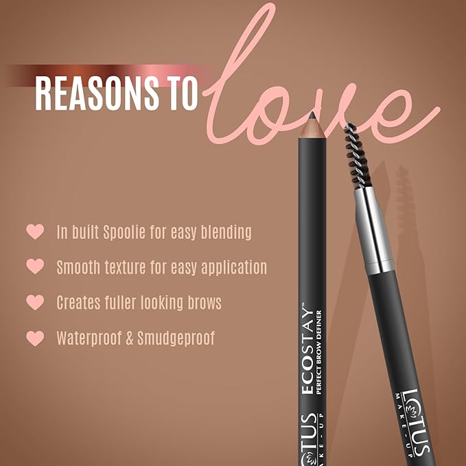 Lotus Herbals Ecostay Perfect Brow Definer, brow pencil, Choco Brown shade