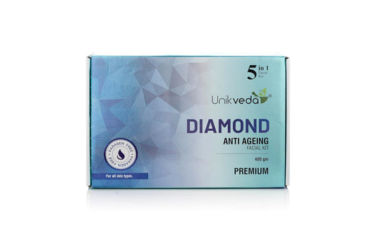 Unikveda Diamond Facial Kit, diamond based facial, skin rejuvenation care, professional facial, salon kit