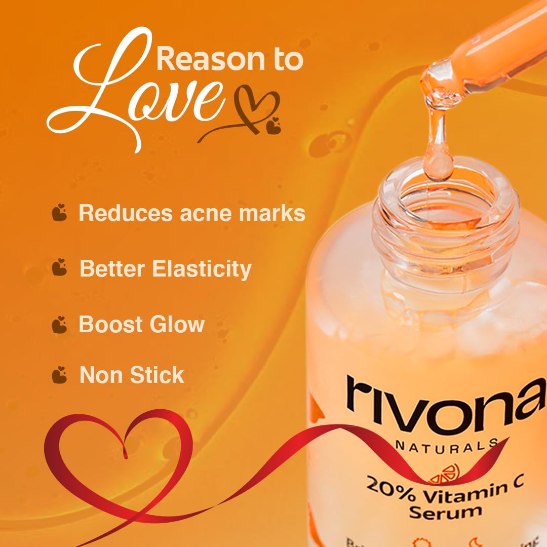 Rivona Vitamin C Serum, brightening skincare serum, glow face care, daily serum
