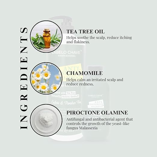 Cabelo Chave Anti-Dandruff Shampoo For Dry & Itchy Scalp Care 300ml