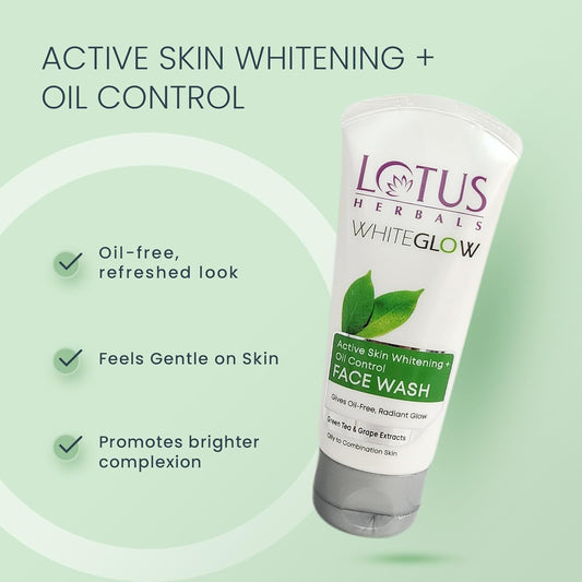 Lotus Herbals Whiteglow Active Skin Whitening & Oil Control Face Wash, face wash, gel texture