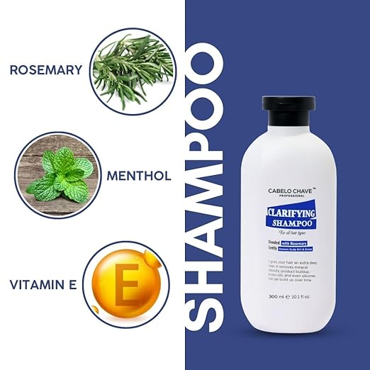 Cabelo Chave Clarifying Shampoo l Deep Cleanse & Scalp Detox Formula 300ml