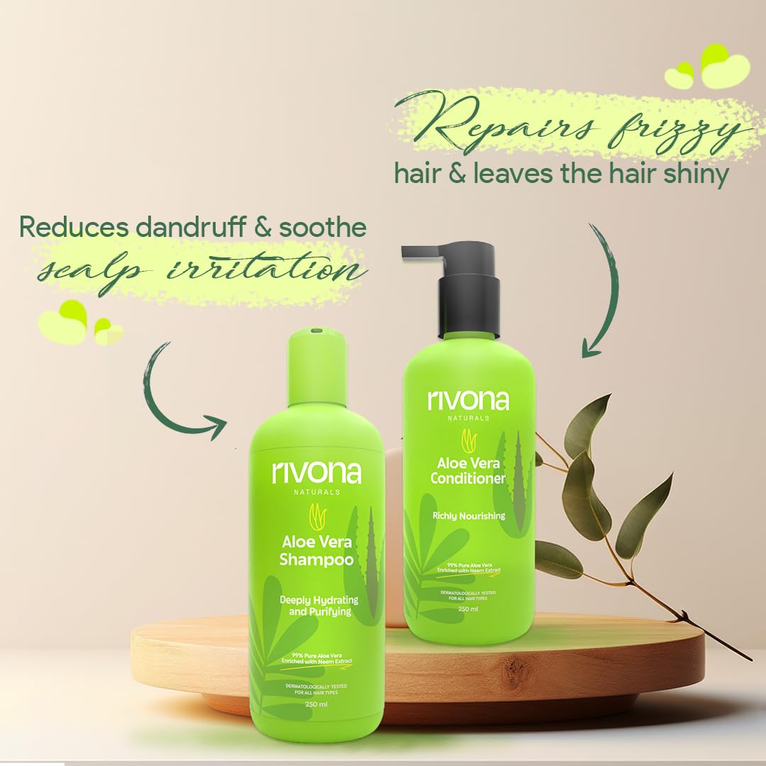 Rivona Aloe Anti Frizz Hair Care, smooth hair shampoo conditioner, frizz control care