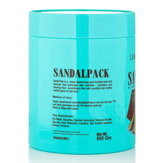 Unikveda Sandalwood Face Pack, calming skin care pack, nourishing facial, herbal face pack, salon use