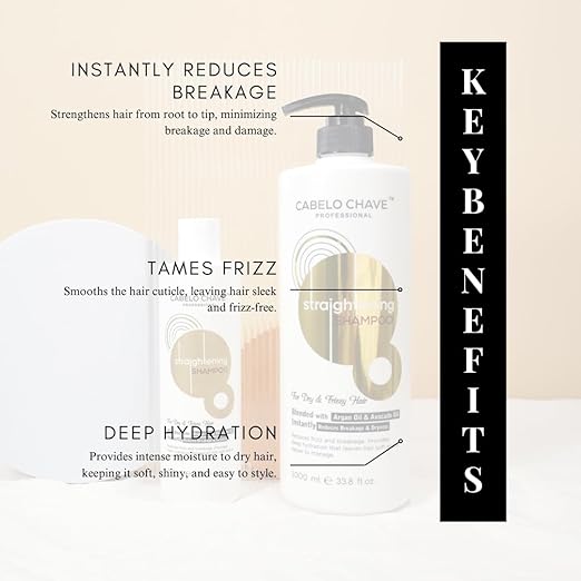 Cabelo Chave Straightening Shampoo For Frizz Control & Smooth Hair 250ml